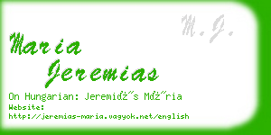 maria jeremias business card